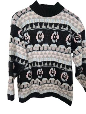 ✨ RARE 90s Croquet Club Made in USA Fair Isle Sweater ✨Pastel Coquette Grandpa